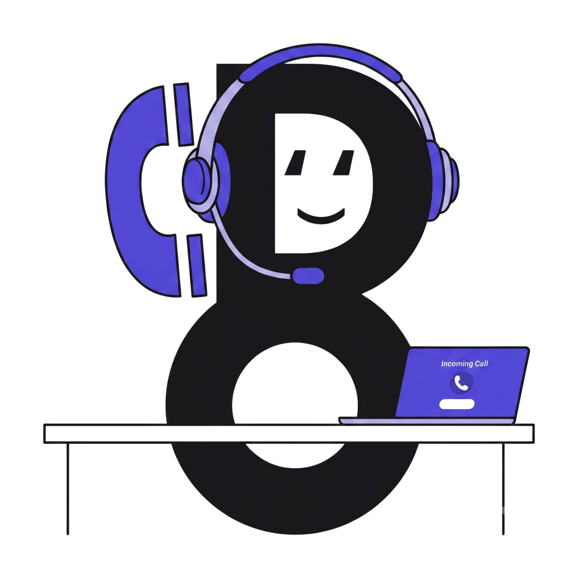 Illustration of the BlueSales AI receptionist