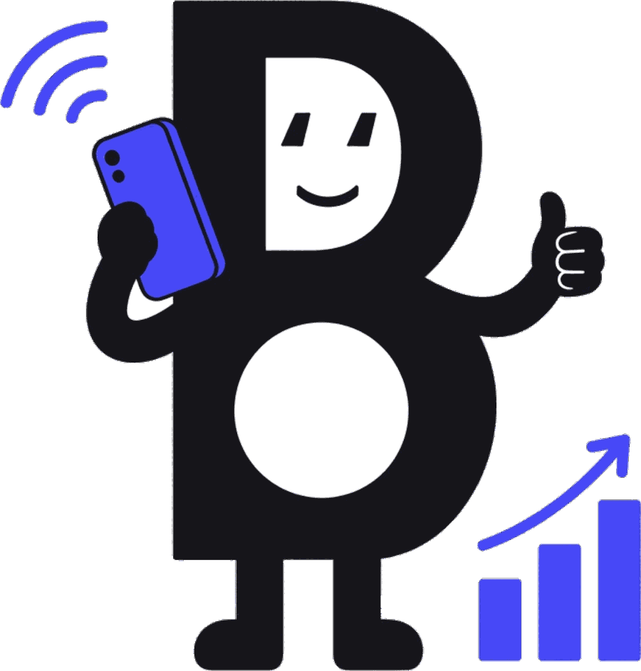 The Blue mascot as an outbound sales caller